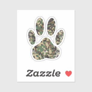 Afdrukken van camo Dog Paw Sticker