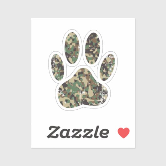 Afdrukken van camo Dog Paw Sticker (Vel)