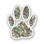 Afdrukken van camo Dog Paw Sticker (Voorkant)