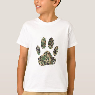 Afdrukken van camo Dog Paw T-shirt