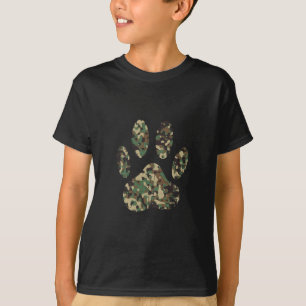 Afdrukken van camo Dog Paw T-shirt