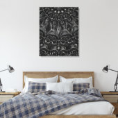Afdrukken van Charcoal Mandala Canvas (Insitu (Slaapkamer))