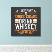 Afdrukken van Cigar- en Whiskey Quote-Canvas (Insitu (Houten vloer))