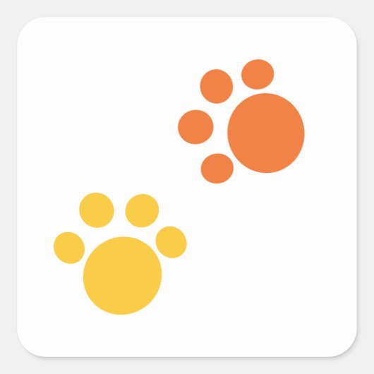 Afdrukken van cute Paw Vierkante Sticker (Voorkant)