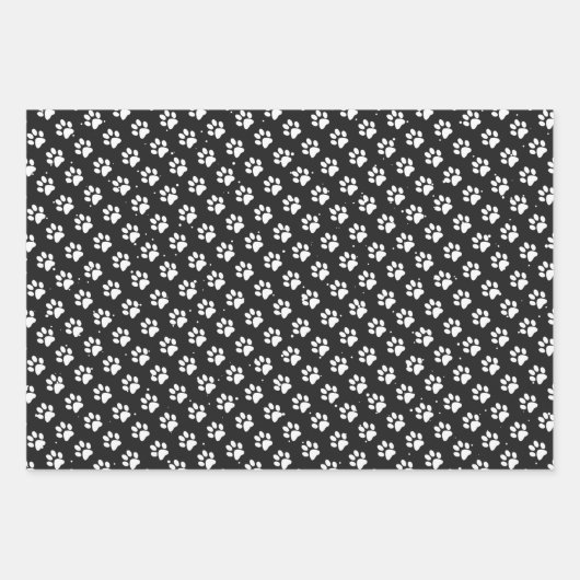 Afdrukken van cute pet (zwart) inpakpapier vel (Voorkant 3)