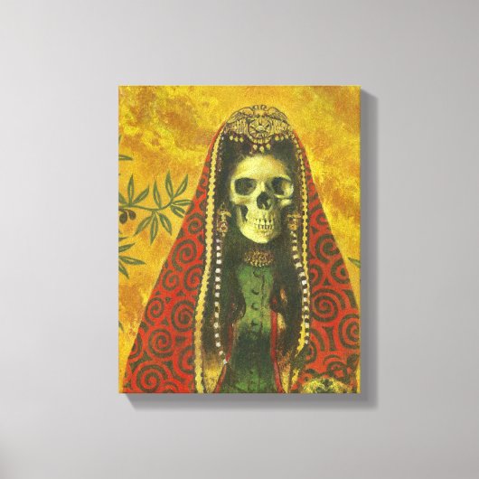Afdrukken van dodenheks Skeleton Canvas (Voorkant)