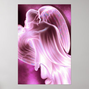 Afdrukken van doeken van Majestic Pink Angel Poster