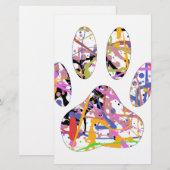 Afdrukken van dog plakband verven briefpapier (Voorkant / Achterkant)