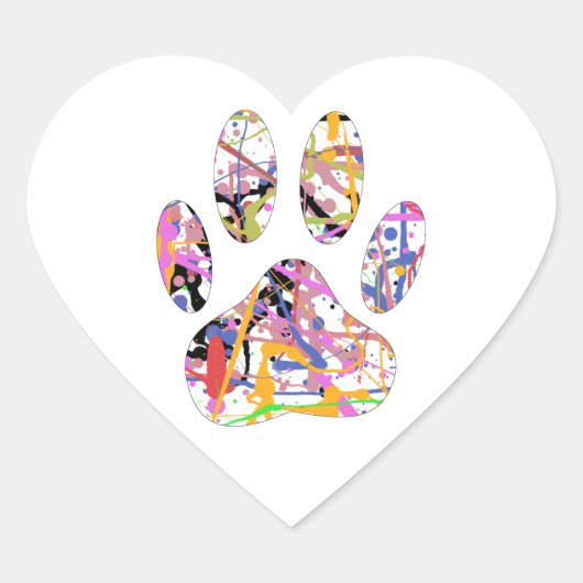 Afdrukken van dog plakband verven hart sticker (Voorkant)