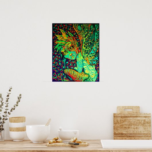 Afdrukken van Fire Fae Canvas Poster (Keuken)