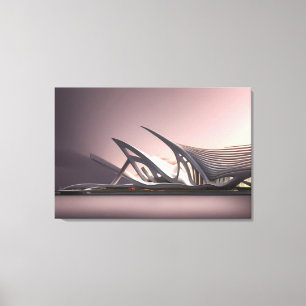 Afdrukken van Futuristic Architecture Canvas