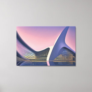 Afdrukken van Futuristic Architecture Canvas