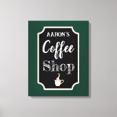 Afdrukken van gepersonaliseerd groen koffiewinkelw (Voorkant)