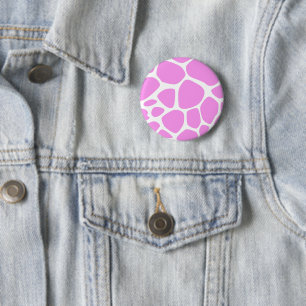 Afdrukken van Giraffe, Roze Giraffe, Dierenafdrukk Ronde Button 5,7 Cm