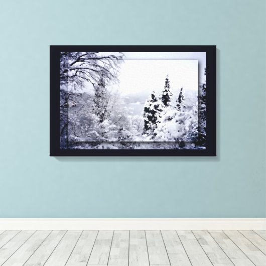 Afdrukken van het meer van Nojiri Canvas (Insitu (Houten vloer))