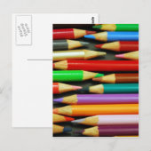 Afdrukken van kleurrijke potloden briefkaart (Voorkant / Achterkant)