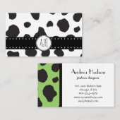 Afdrukken van koe, Koe Patroon, Koe spots, dierlij Visitekaartje (Voorkant / Achterkant)