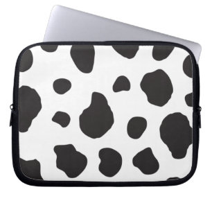 Afdrukken van koe, Koe Patroon, Koe spots, zwart-w Laptop Sleeve