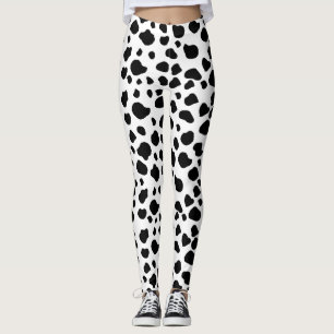 Afdrukken van koe, Koe Patroon, Koe spots, zwart-w Leggings