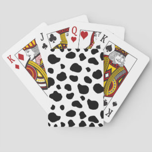 Afdrukken van koe, Koe Patroon, Koe spots, zwart-w Pokerkaarten