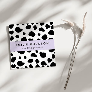 Afdrukken van koe, Koe Patroon, Koe spots, zwart-w Vierkante Visitekaartje