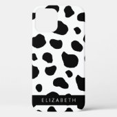 Afdrukken van koe, Koeien, zwart-wit, Jouw naam Case-Mate iPhone Case (Achterkant)