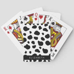 Afdrukken van koe, Koeien, zwart-wit, Jouw naam Pokerkaarten