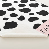 Afdrukken van koe, Koeien, zwart-wit, Jouw naam Sherpa Deken (3/4)