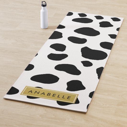 Afdrukken van koe, Koeien, zwart-wit, Jouw naam Yogamat (In situ)