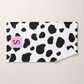 Afdrukken van koe, Koeien, zwart-wit, monogram Bad Handdoek (Handdoek)
