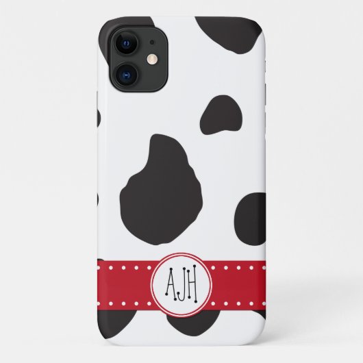 Afdrukken van koe, Koeien, zwart-wit, monogram Case-Mate iPhone Case (Achterkant)