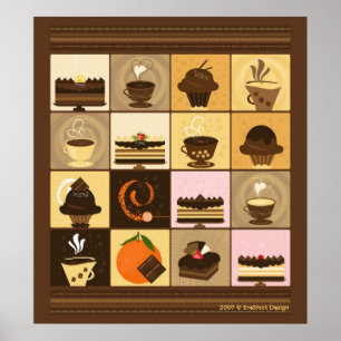 Afdrukken van koffie en chocolade poster