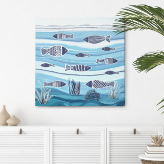 Afdrukken van kustviscanvas