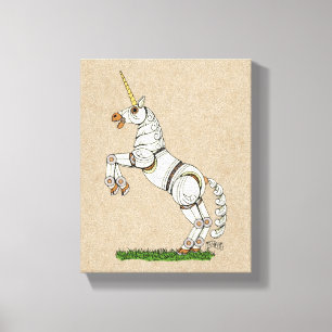 Afdrukken van mechanische Unicorn Canvas