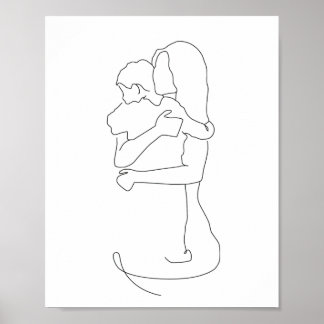 Afdrukken van moeder en zoon, geschenken van moede poster