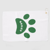 Afdrukken van Monogram Cute Paw Golfhanddoek (Horizontaal)