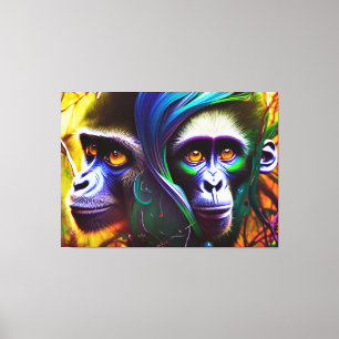 Afdrukken van oerwoud-apencanvas