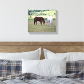 Afdrukken van omgevlekt Canvas, paardenfamilie (Insitu (Slaapkamer))