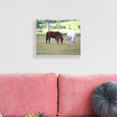 Afdrukken van omgevlekt Canvas, paardenfamilie (Insitu (Woonkamer))