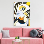 Afdrukken van ononderbroken Lady Stretched Canvas (Insitu (Woonkamer))