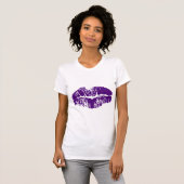 Afdrukken van Paarse lips T-shirt (Voorkant volledig)