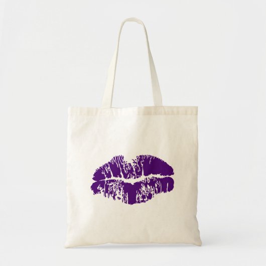 Afdrukken van Paarse lips Tote Bag (Voorkant)