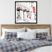 Afdrukken van Parijs en Mode Stretched Canvas (Insitu (Slaapkamer))