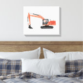 Afdrukken van Red Excavator Construction Vehicle C (Insitu (Slaapkamer))