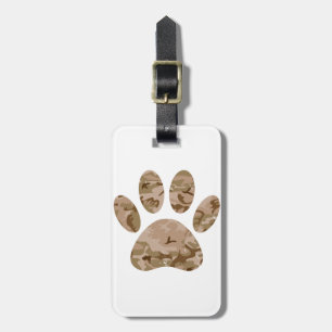 Afdrukken van speciale woestijn-camo dog pow bagagelabel