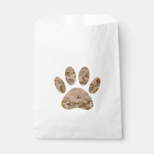 Afdrukken van speciale woestijn-camo dog pow bedankzakje