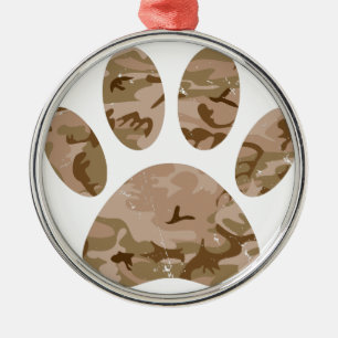 Afdrukken van speciale woestijn-camo dog pow metalen ornament