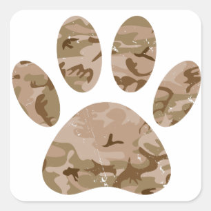 Afdrukken van speciale woestijn-camo dog pow vierkante sticker