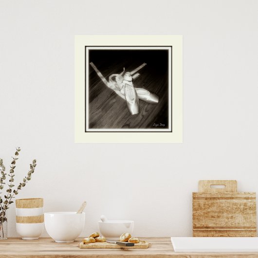 Afdrukken van "tenen"-panelen (Sepia) Poster (Keuken)