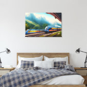 Afdrukken van treinCanvas (Insitu (Slaapkamer))